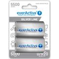EverActive Silver Line EVHRL20-5500 ladattavat D-akut 5500mAh - 2 kpl.