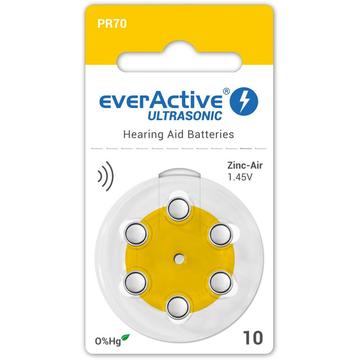 EverActive Ultrasonic 10/PR70 kuulokojeiden paristot - 6 kpl.