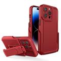 Explorer Series iPhone 14 Pro Max Hybridikotelo Vyöklipsillä - Punainen