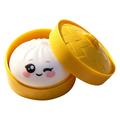 Dumpling squishy-lelu silmäilmeellä ja höyrytyskorilla - valkoinen