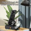 F15 3-in-1 kokoontaitettava puhelinteline, jossa on Bluetooth-kaiutin ja 1200mAh-virtapankki - valkoinen