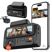 F310 3-kanavainen ajokamera - 4K edessä, 2K matkustamossa, 2K takana - musta