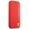 Ferrari On Track Carbon Stripe iPhone 13 Pro Max Lompakkokotelo - Punainen