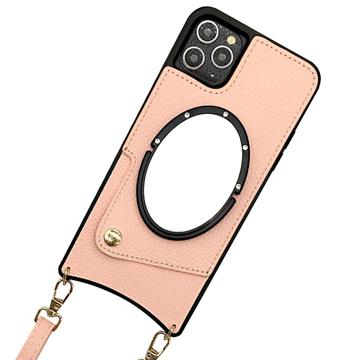Fish Tail iPhone 14 Pro Päällysteinen Suojakuori Peilin Kanssa - Pinkki