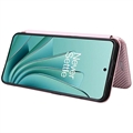 OnePlus Ace 2V/Nord 3 Lompakkokotelo - Hiilikuitu - Ruusukulta
