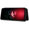 Asus ROG Phone 5 Lompakkokotelo - Hiilikuitu - Musta