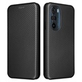 Motorola Edge X30 Flip Läppäkotelo - Hiilikuitu - Musta