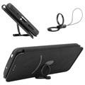 Nokia C21 Plus Lompakkokotelo - Hiilikuitu - Musta