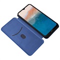 Nokia C21 Plus Lompakkokotelo - Hiilikuitu - Sininen