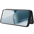 OnePlus 10 Pro Flip Lompakkokotelo - Hiilikuitu - Musta
