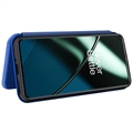 OnePlus 11 Lompakkokotelo - Hiilikuitu - Sininen