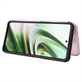 OnePlus Nord CE 3 Lite/N30 Flip Lompakkokotelo - Hiilikuitu - Ruusukulta