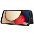 Samsung Galaxy A02s Lompakkokotelo - Hiilikuitu - Musta