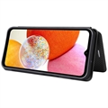 Samsung Galaxy A14 Lompakkokotelo - Hiilikuitu - Musta