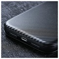 Samsung Galaxy A42 Flip Lompakkokotelo - Hiilikuitu - Musta