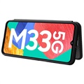 Samsung Galaxy M33 Lompakkokotelo - Hiilikuitu