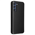 Samsung Galaxy S21 FE 5G Flip Lompakkokotelo - Hiilikuitu - Musta