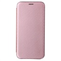 Samsung Galaxy S22+ 5G Flip Läppäkotelo - Hiilikuitu - Ruusukulta