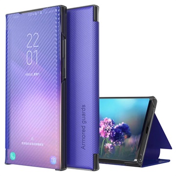 Armored Guards Samsung Galaxy S22 Ultra 5G Flip lompakkokotelo - hiilikuitu - violetti