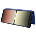Sony Xperia 5 IV Lompakkokotelo - Hiilikuitu - Sininen