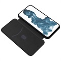 iPhone 14 Pro Flip Lompakkokotelo - Hiilikuitu - Musta