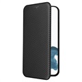 iPhone 14 Pro Flip Läppäkotelo - Hiilikuitu - Musta