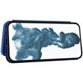 iPhone 14 Pro Flip Lompakkokotelo - Hiilikuitu - Sininen