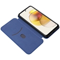 Motorola Moto G73 Flip Lompakkokotelo Korttipidikkeellä - Hiilikuitu