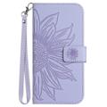Sunflower Sarja iPhone 14 Plus Lompakkokotelo - Vaalea Violetti