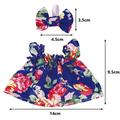 Kukkainen juhlamekko ja rusettisolmu otsanauha Labubu Mini Figure 17cm - vaaleansininen