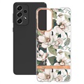Flower Series Samsung Galaxy A33 5G TPU Kotelo - Vihreä Gardenia