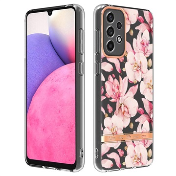 Flower Series Samsung Galaxy A33 5G TPU Kotelo - Pinkki Gardenia