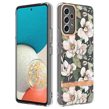 Flower Series Samsung Galaxy A53 5G TPU Kotelo - Vihreä Gardenia