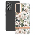 Flower Series Samsung Galaxy A53 5G TPU Kotelo - Vihreä Gardenia