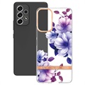 Flower Series Samsung Galaxy A53 5G TPU Kotelo - Violetti Begonia
