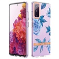 Flower Series Samsung Galaxy S20 FE TPU Kotelo - Sininen Pioni