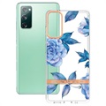Flower Series Samsung Galaxy S20 FE TPU Kotelo - Sininen Pioni
