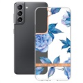 Flower Series Samsung Galaxy S22 5G TPU Kotelo - Sininen Pioni