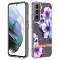 Flower Series Samsung Galaxy S22 5G TPU Kotelo - Violetti Begonia