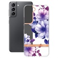 Flower Series Samsung Galaxy S22 5G TPU Kotelo - Violetti Begonia