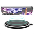 Flower Series Samsung Galaxy S22 5G TPU Kotelo - Violetti Begonia