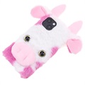 Fluffy Plush iPhone 13 Mini Hybridikotelo - Pinkki Lehmä
