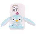 Fluffy Plush iPhone 13 Pro Hybridikotelo - Sininen Pingviini