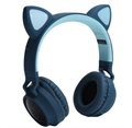 Taitettavat Bluetooth Cat Ear Kids Kuulokkeet - Vihreä
