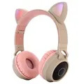 Taitettavat Bluetooth Cat Ear Kids Kuulokkeet - Khaki