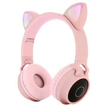 Taitettavat Bluetooth Cat Ear Kids Kuulokkeet (Bulkki Tyydyttävä) - Vaaleanpunainen