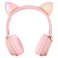 Taitettavat Bluetooth Cat Ear Kids Kuulokkeet (Bulkki Tyydyttävä) - Vaaleanpunainen