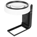 Taitettava Suurennuslasi UV- ja LED-valolla 7018A - Musta / Valkoinen