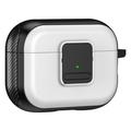 Apple AirPods Pro 2 magneettinen lataus kuulokkeet TPU Asia solki korvanappi kansi karabiini - musta / valkoinen