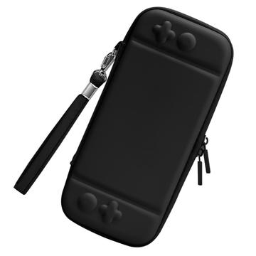 Nintendo Switchille yksivärinen PU-nahkainen kantokotelo, joka suojaa iskunkestävä kannettava säilytyslaukku - musta